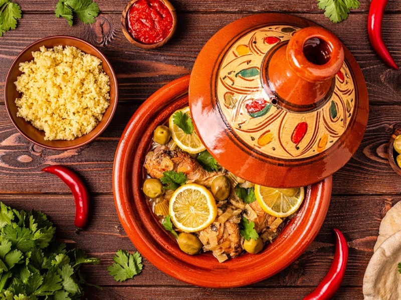 Tajine de daurade à la courgette et au piment Niora