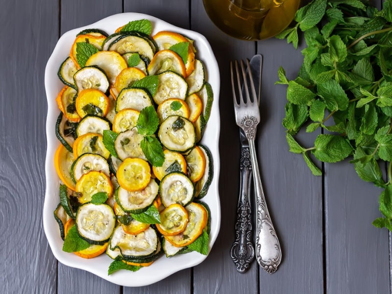 Escabèche de courgettes à la marjolaine